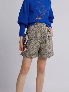 IRO Vainness Leopard Oversized Shorts